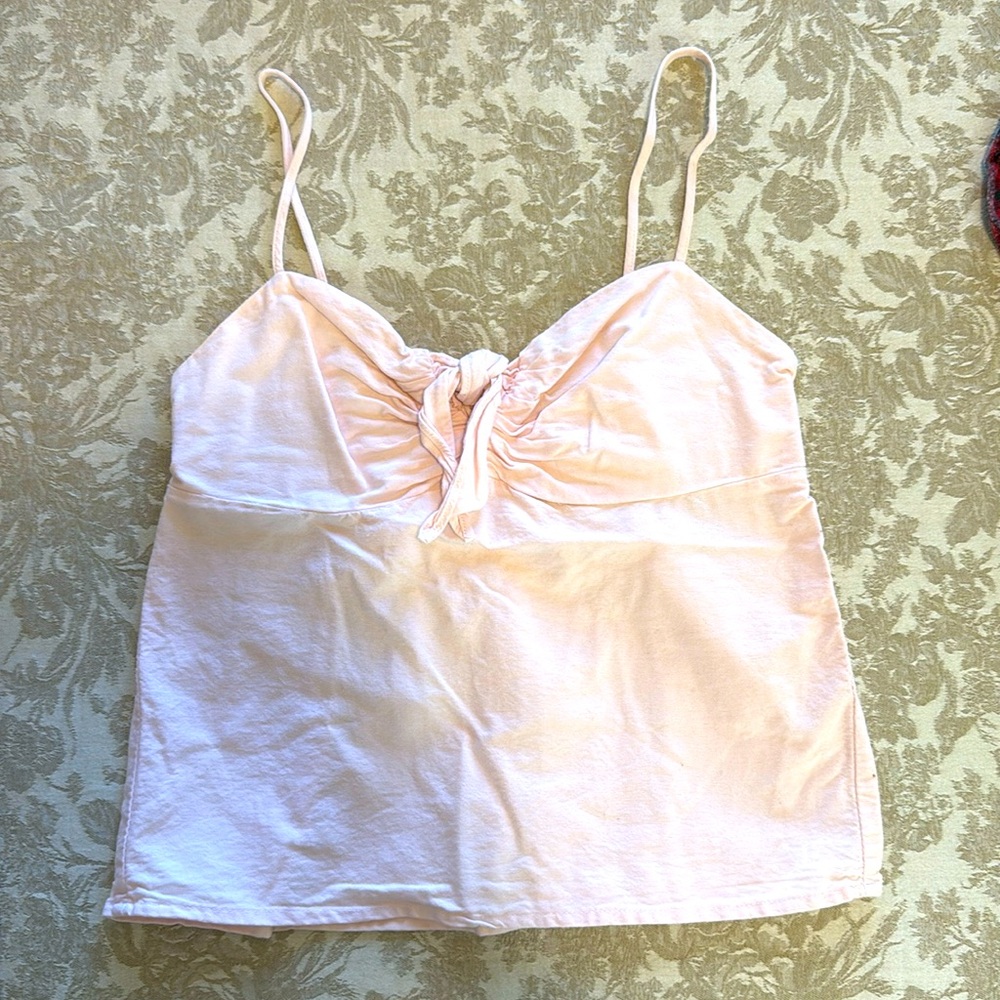 Brandy Melville, John Galt, baby pink tank blouse with tie in front